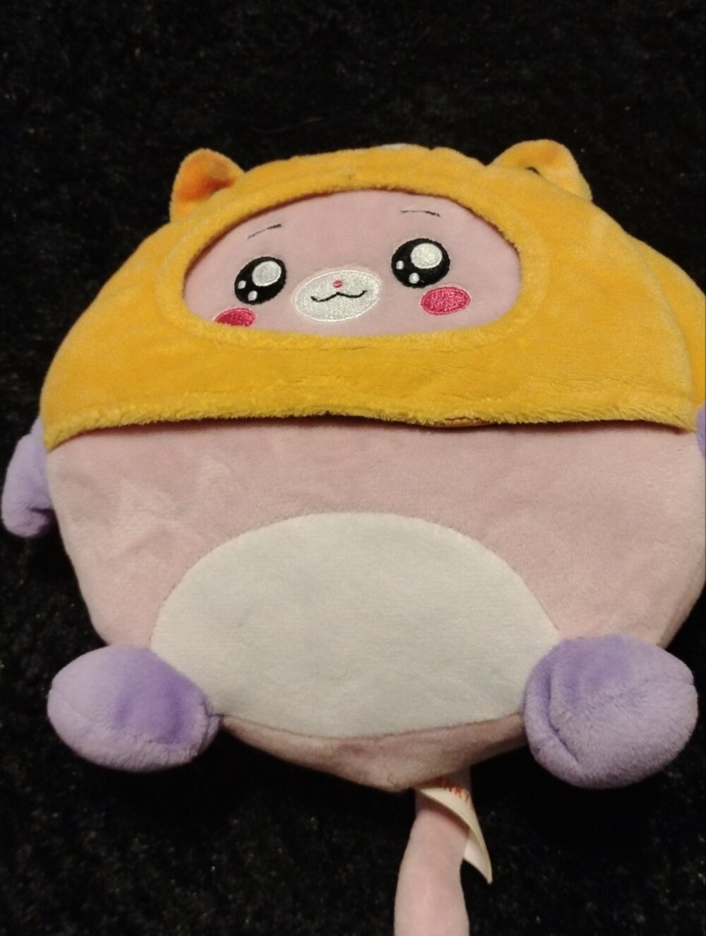 Cute Round Plush Toy — Yellow Hood, Lavender Body